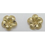 14k Gold New Plumeria Earrings 1.9g